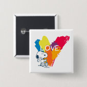 Snoopy | Rainbow Liebe Herz Button (Vorne & Hinten)