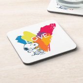 Snoopy | Rainbow Liebe Herz Getränkeuntersetzer (Linke Seite)