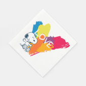 Snoopy | Rainbow Liebe Herz Serviette (Ecke)