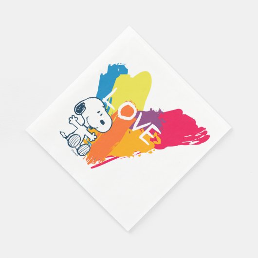 Snoopy | Rainbow Liebe Herz Serviette (Ecke)