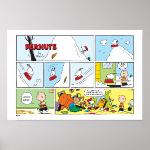 Snoopy-Schlitten-Futter-Schüssel Poster