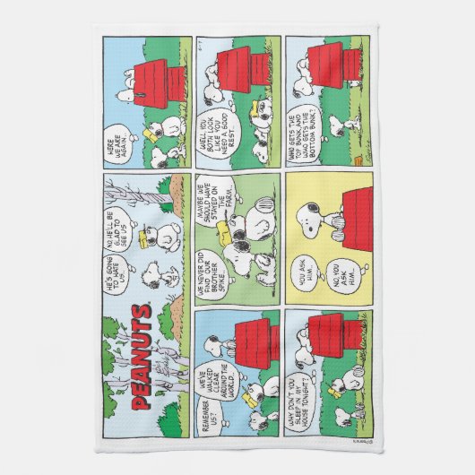 Snoopy & Seine Brüder Andy & Olaf Geschirrtuch (Vertikal)