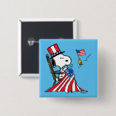 Snoopy Sewing 4. Juli Flagge Button (Vorne & Hinten)