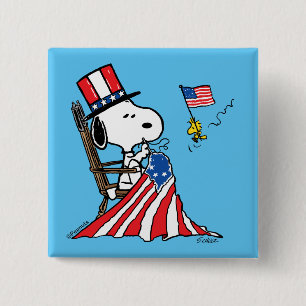 Snoopy Sewing 4. Juli Flagge Button