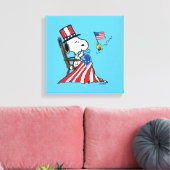 Snoopy Sewing 4. Juli Flagge Leinwanddruck (Insitu (Wohnzimmer))