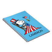 Snoopy Sewing 4. Juli Flagge Notizblock (Rechte Seite)