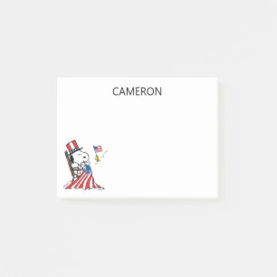 Snoopy Sewing 4. Juli Flagge Post-it Klebezettel