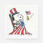 Snoopy Sewing 4. Juli Flagge Serviette (Vorderseite)