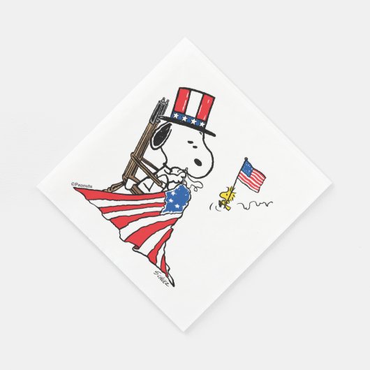 Snoopy Sewing 4. Juli Flagge Serviette (Ecke)