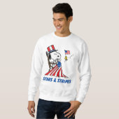 Snoopy Sewing 4. Juli Flagge Sweatshirt (Vorne ganz)