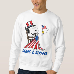 Snoopy Sewing 4. Juli Flagge Sweatshirt