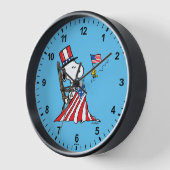 Snoopy Sewing 4. Juli Flagge Uhr (Winkel)