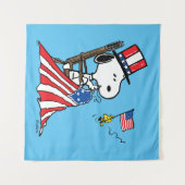 Snoopy Sewing 4. Juli Flagge Wandteppich (Vorderseite (Horizontal))