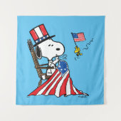 Snoopy Sewing 4. Juli Flagge Wandteppich (Vorderseite)