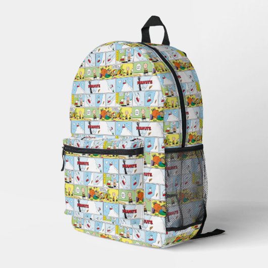 Snoopy Sled Riding Food Disc Bedruckter Rucksack (Rückseitige Ecke Rechts)