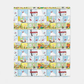 Snoopy Sled Riding Food Disc Fleecedecke (Vorderseite)