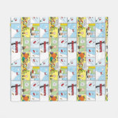 Snoopy Sled Riding Food Disc Fleecedecke (Vorderseite (Horizontal))