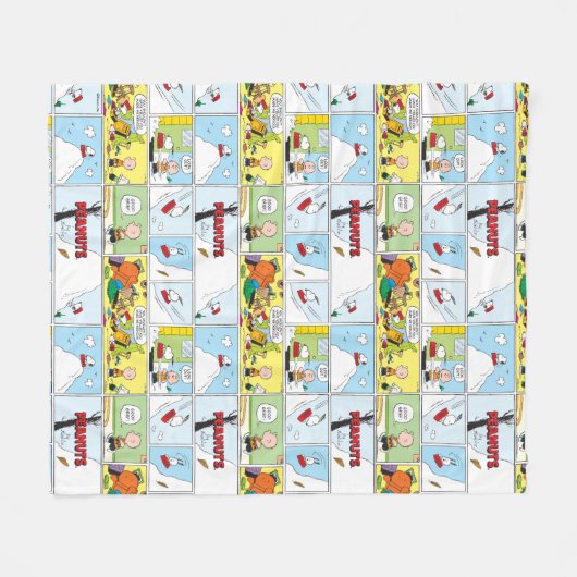 Snoopy Sled Riding Food Disc Fleecedecke (Vorderseite (Horizontal))