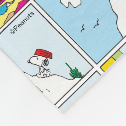 Snoopy Sled Riding Food Disc Fleecedecke (Ecke)