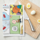 Snoopy Sled Riding Food Disc Geschirrtuch (Viertel Falte)