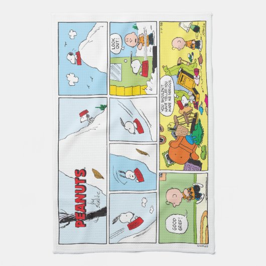 Snoopy Sled Riding Food Disc Geschirrtuch (Vertikal)