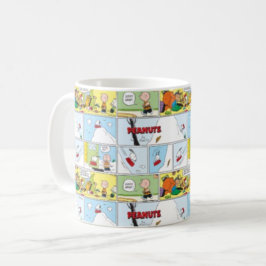 Snoopy Sled Riding Food Disc Kaffeetasse (Vorderseite Links)