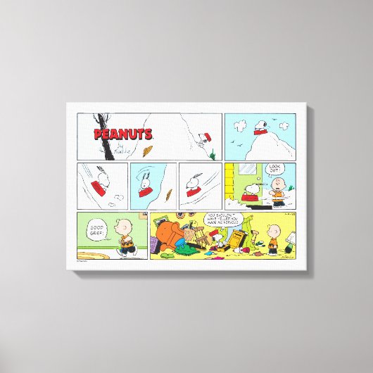 Snoopy Sled Riding Food Disc Leinwanddruck (Vorderseite)