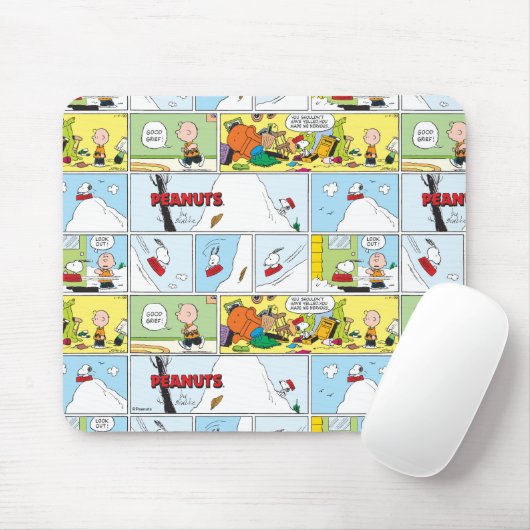 Snoopy Sled Riding Food Disc Mousepad (Mit Mouse)