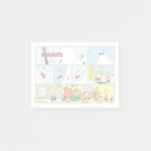 Snoopy Sled Riding Food Disc Post-it Klebezettel (Vorderseite)