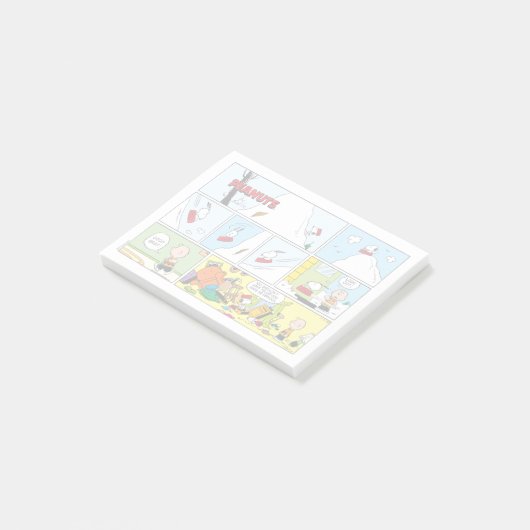 Snoopy Sled Riding Food Disc Post-it Klebezettel (angewinkelt)