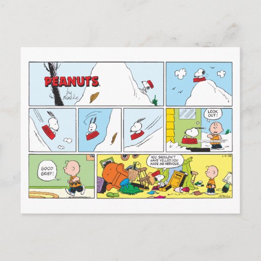 Snoopy Sled Riding Food Disc Postkarte (Vorderseite)