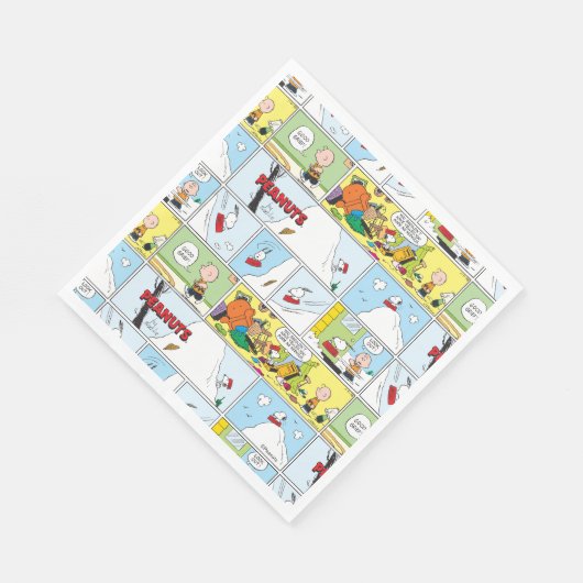 Snoopy Sled Riding Food Disc Serviette (Ecke)