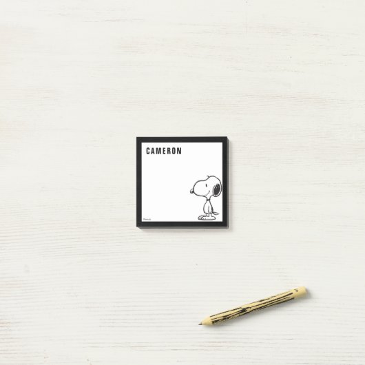 Snoopy Smile Giggle Laugh | Add Your Name Post-it Klebezettel (Auf Schreibtisch)