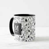 Snoopy Smile Giggle Laugh | Initial und Name hinzu Tasse (Vorderseite Links)