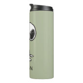 Snoopy Smile Giggle Laugh | Name hinzufügen Thermosbecher (Nach rechts gedreht)