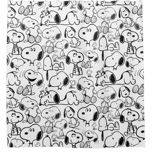 Snoopy Smile Giggle Laugh Pattern Duschvorhang (Vorderseite)