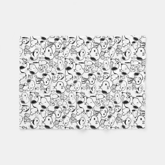 Snoopy Smile Giggle Laugh Pattern Fleecedecke (Vorderseite (Horizontal))