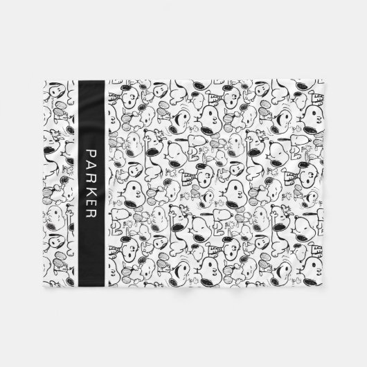 Snoopy Smile Giggle Laugh Pattern Fleecedecke (Vorderseite (Horizontal))