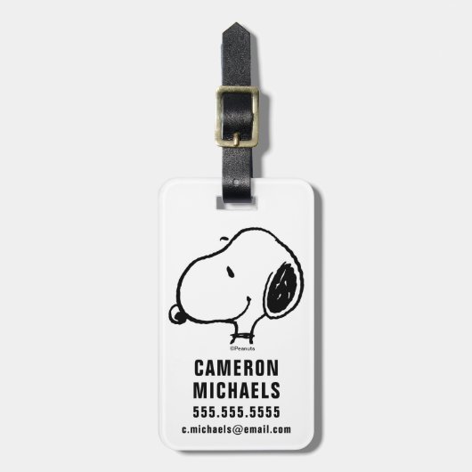 Snoopy Smile Giggle Laugh Pattern Gepäckanhänger (Vorderseite vertikal)