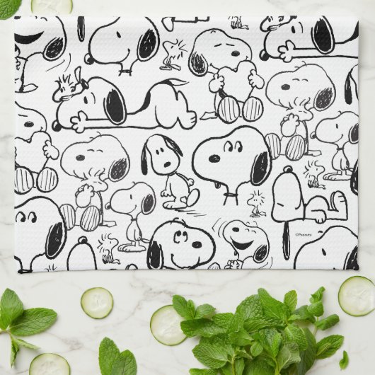 Snoopy Smile Giggle Laugh Pattern Geschirrtuch (Gefaltet)