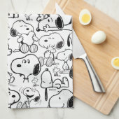 Snoopy Smile Giggle Laugh Pattern Geschirrtuch (Viertel Falte)