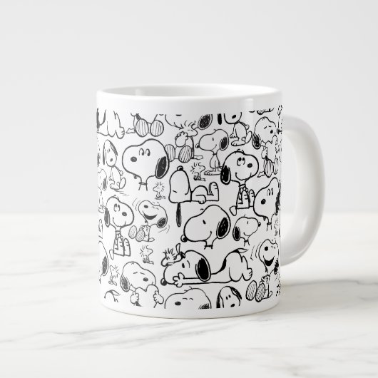 Snoopy Smile Giggle Laugh Pattern Jumbo-Tasse (Vorderseite Rechts)