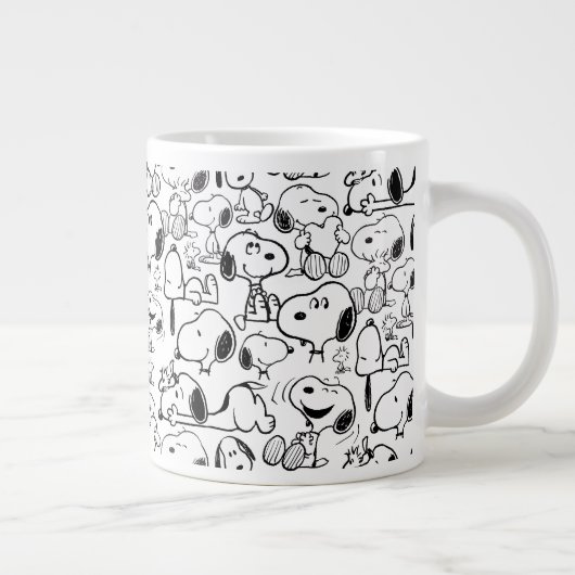 Snoopy Smile Giggle Laugh Pattern Jumbo-Tasse (Rechts)