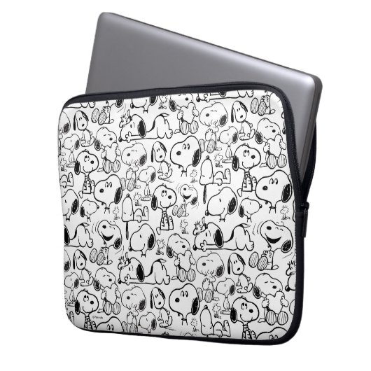 Snoopy Smile Giggle Laugh Pattern Laptopschutzhülle (Vorderseite Links)