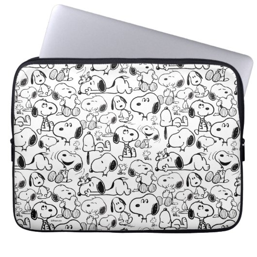 Snoopy Smile Giggle Laugh Pattern Laptopschutzhülle (Vorderseite)