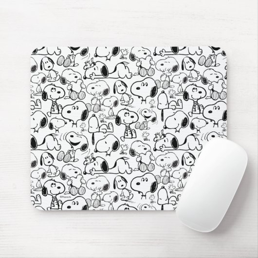 Snoopy Smile Giggle Laugh Pattern Mousepad (Mit Mouse)