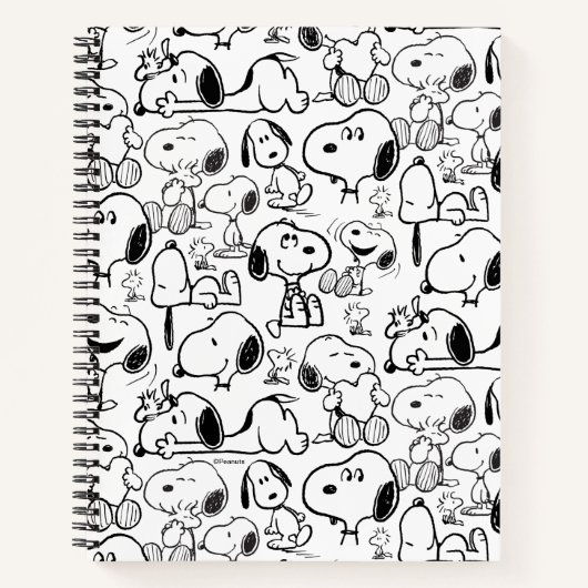 Snoopy Smile Giggle Laugh Pattern Notizblock (Vorderseite)