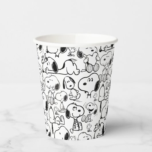 Snoopy Smile Giggle Laugh Pattern Pappbecher (Links)