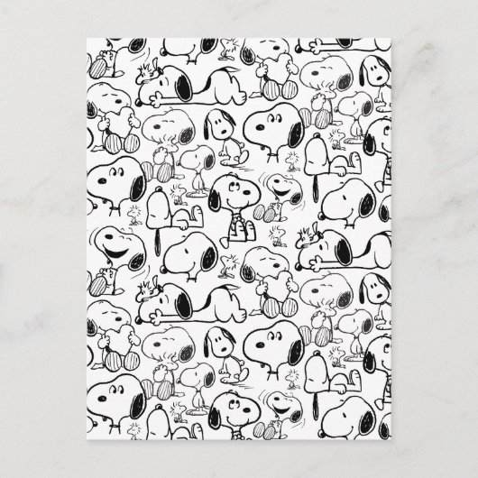 Snoopy Smile Giggle Laugh Pattern Postkarte (Vorderseite)