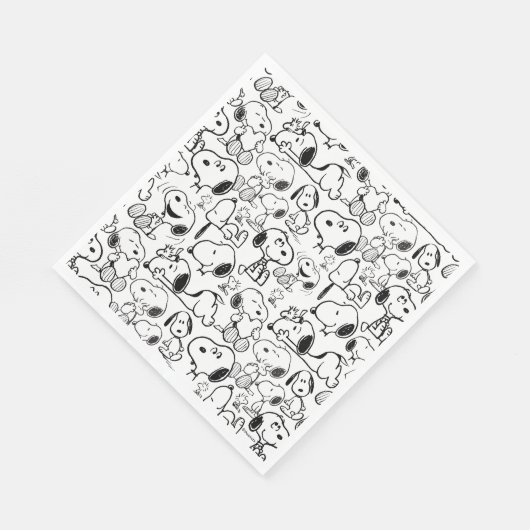 Snoopy Smile Giggle Laugh Pattern Serviette (Ecke)